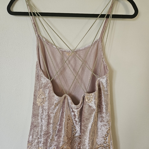 Free People × Lenni Embroidered Strapy Mini Dress Small - Picture 5 of 9